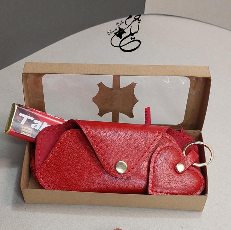 ست جاعینکی و سرکلیدی قلب چرمی