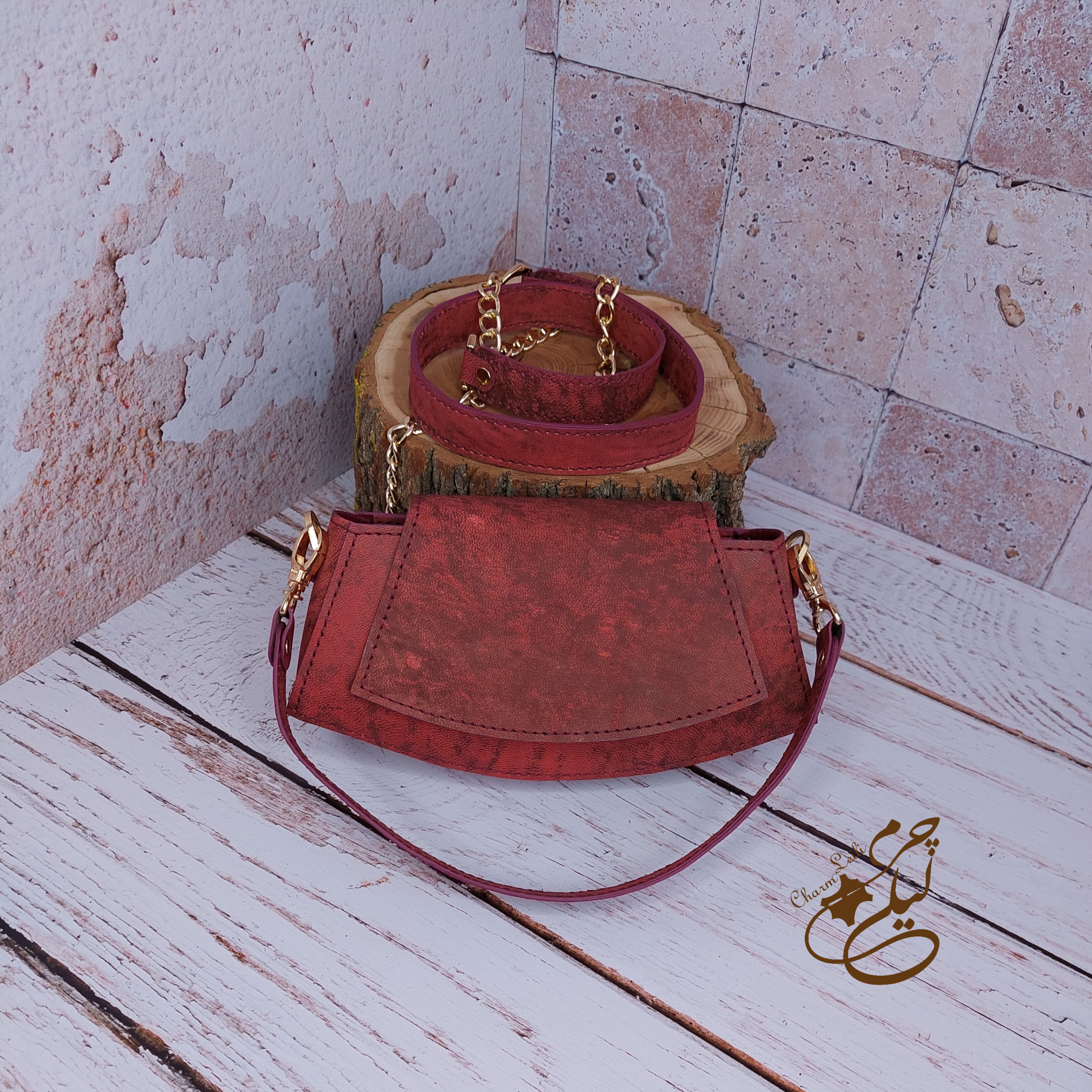کیف زنانه چرم دستدوز